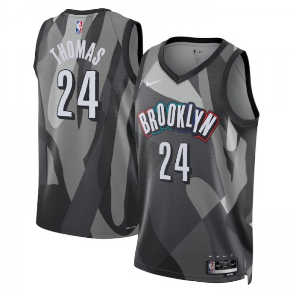 Brooklyn Nets Trikot Cam Thomas Nike 2024-25 City Edition Grau Swingman - Herren